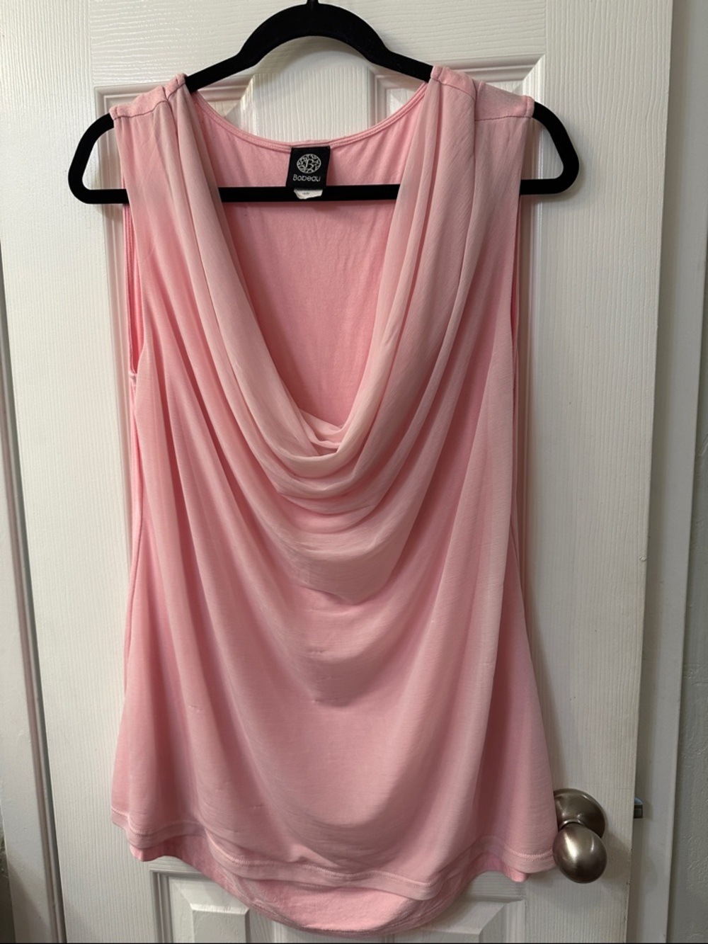 bobeau Light Pink Draped Cowl Neck Sleeveless Topi size 18/20